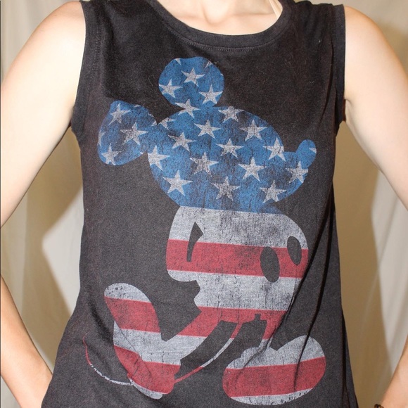Disney Patriotic Mickey Mouse Women’s Muscle Tank Top. Size Medium. - Picture 3 of 4
